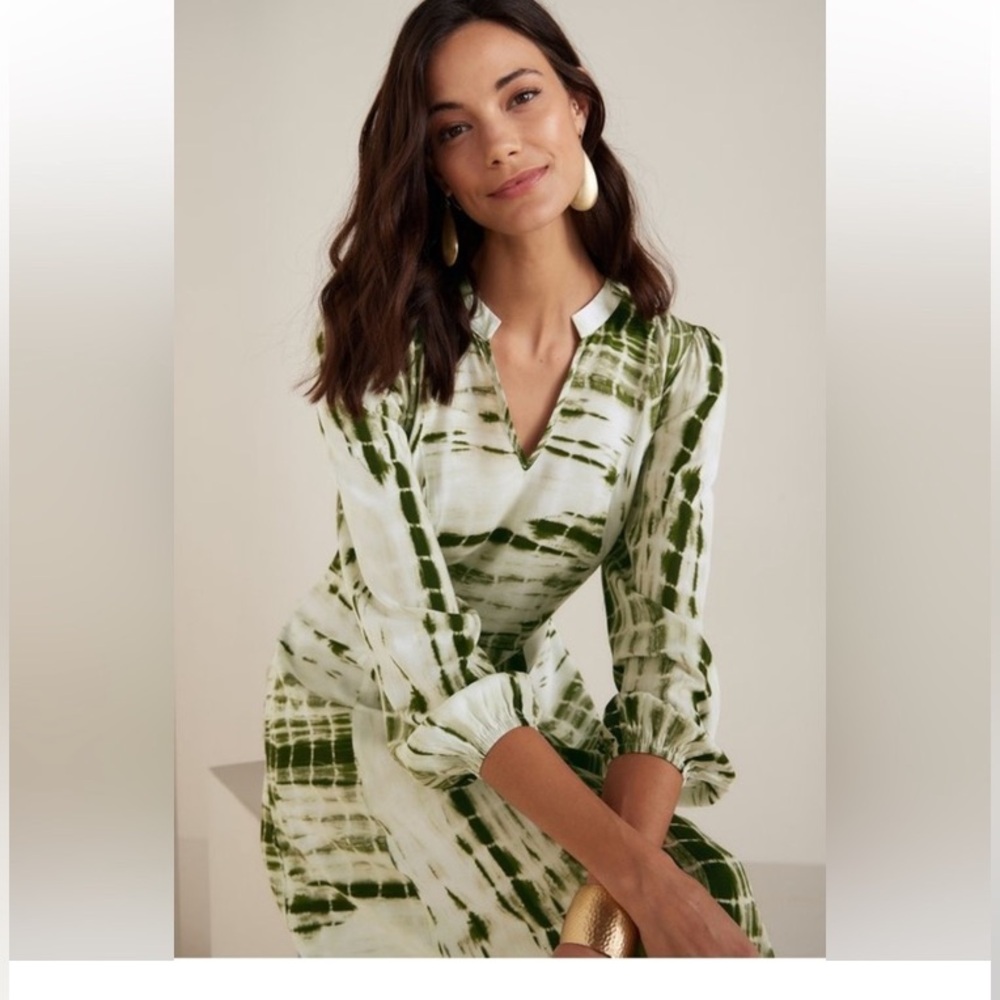 Soft Surroundings Olive Tie-Dye Maxi Dress - Picture 5 of 10